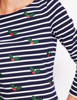 Oberteile | T-shirts & Tops | Boden Ella Breton-Shirt mit langen Ärmeln-Marineblau, Holly Gestreift Marineblau,HollyGestreift