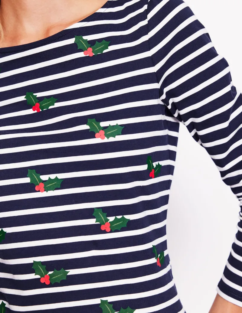 Oberteile | T-shirts & Tops | Boden Ella Breton-Shirt mit langen Ärmeln-Marineblau, Holly Gestreift Marineblau,HollyGestreift