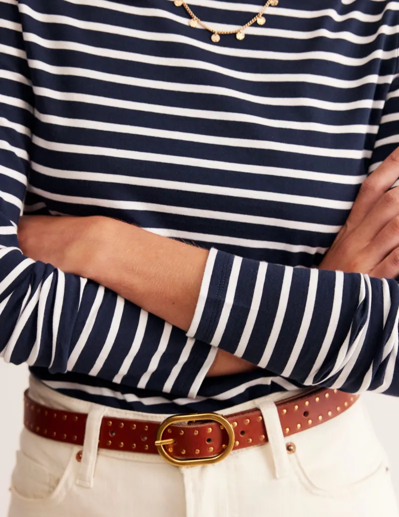 Oberteile | T-shirts & Tops | Boden Ella Breton-Shirt mit langen Ärmeln-Marineblau, Naturweiß Marineblau,Naturweiß