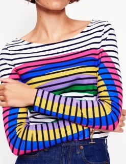 Oberteile | T-shirts & Tops | Boden Ella Breton-Shirt mit langen Ärmeln-Bretonshirt mit Regenbogen BretonshirtmitRegenbogen
