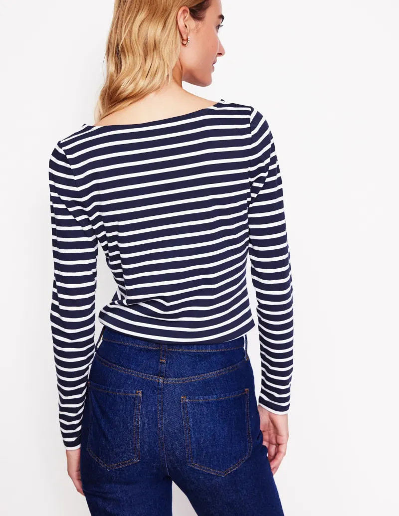 Oberteile | T-shirts & Tops | Boden Ella Breton-Shirt mit langen Ärmeln-Marineblau, Holly Gestreift Marineblau,HollyGestreift