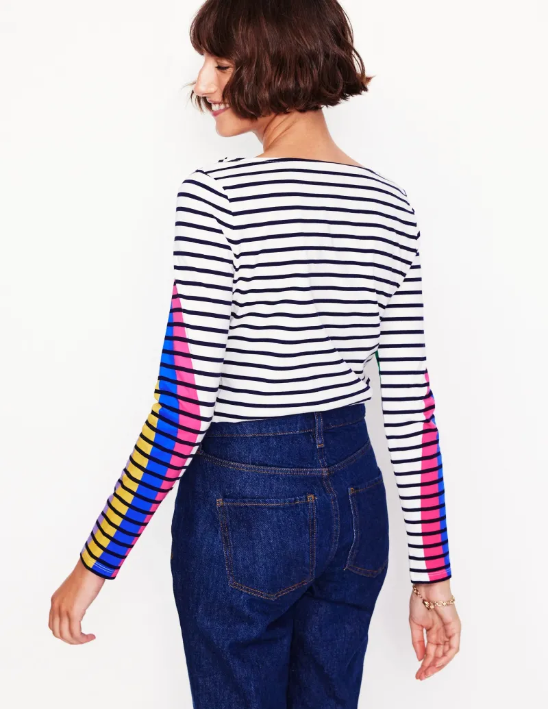 Oberteile | T-shirts & Tops | Boden Ella Breton-Shirt mit langen Ärmeln-Bretonshirt mit Regenbogen BretonshirtmitRegenbogen