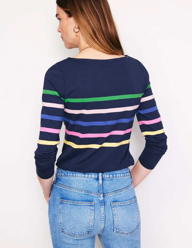 Oberteile | T-shirts & Tops | Boden Ella Breton-Shirt mit langen Ärmeln-Aristocratic Blue Stamp Floral AristocraticBlueStampFloral