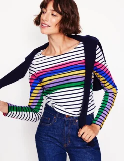 Oberteile | T-shirts & Tops | Boden Ella Breton-Shirt mit langen Ärmeln-Bretonshirt mit Regenbogen BretonshirtmitRegenbogen