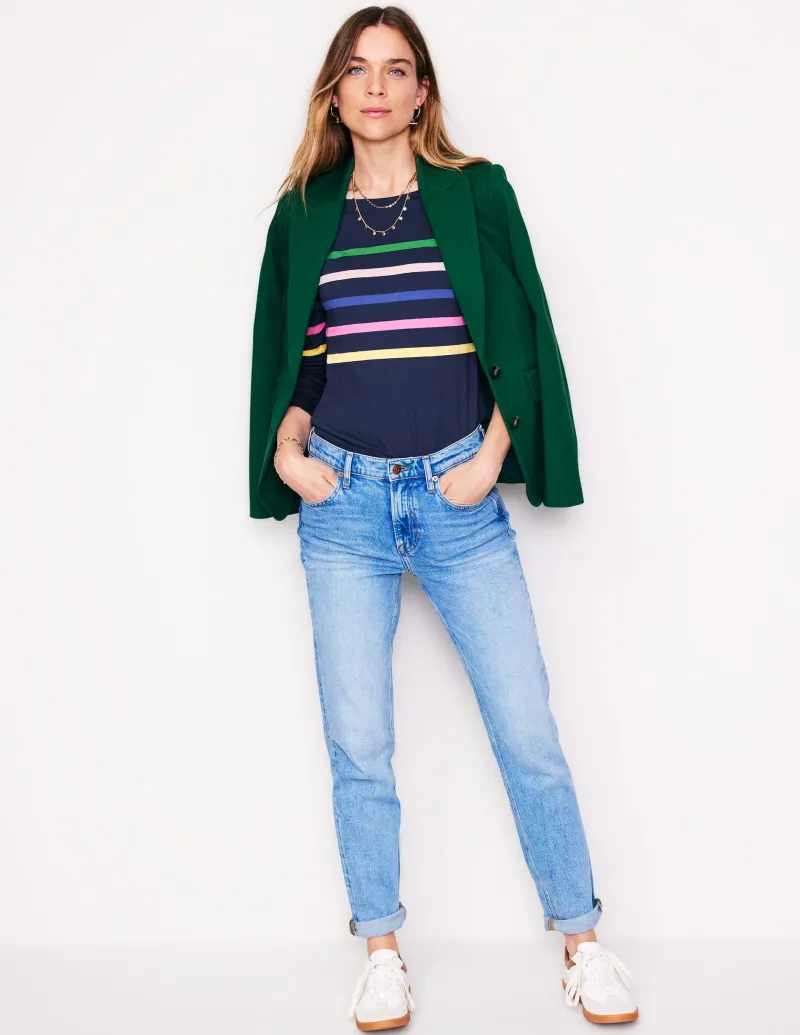Oberteile | T-shirts & Tops | Boden Ella Breton-Shirt mit langen Ärmeln-Aristocratic Blue Stamp Floral AristocraticBlueStampFloral