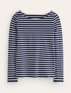Oberteile | T-shirts & Tops | Boden Ella Breton-Shirt mit langen Ärmeln-Marineblau, Naturweiß Marineblau,Naturweiß