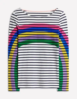 Oberteile | T-shirts & Tops | Boden Ella Breton-Shirt mit langen Ärmeln-Bretonshirt mit Regenbogen BretonshirtmitRegenbogen