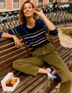 Oberteile | T-shirts & Tops | Boden Ella Breton-Shirt mit langen Ärmeln-Aristocratic Blue Stamp Floral AristocraticBlueStampFloral