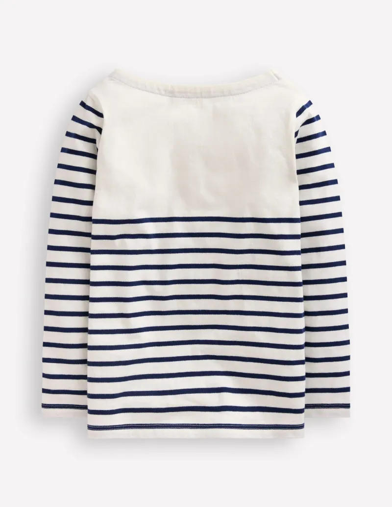 Oberteile & T-shirts | Boden Ella Lustiges Breton-College-Marineblau/Naturweiß Herzen College-Marineblau/NaturweißHerzen
