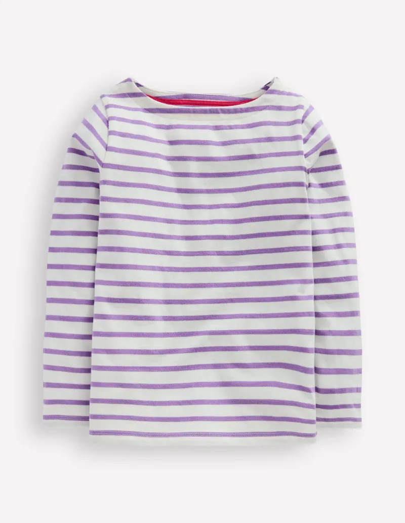 Oberteile & T-shirts | Boden Ella Lustiges Breton-Naturweiß/Asternlila Streifen Naturweiß/AsternlilaStreifen