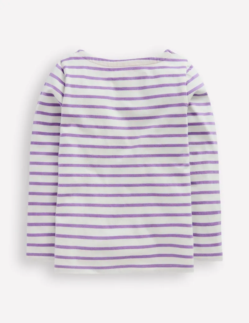 Oberteile & T-shirts | Boden Ella Lustiges Breton-Naturweiß/Asternlila Streifen Naturweiß/AsternlilaStreifen