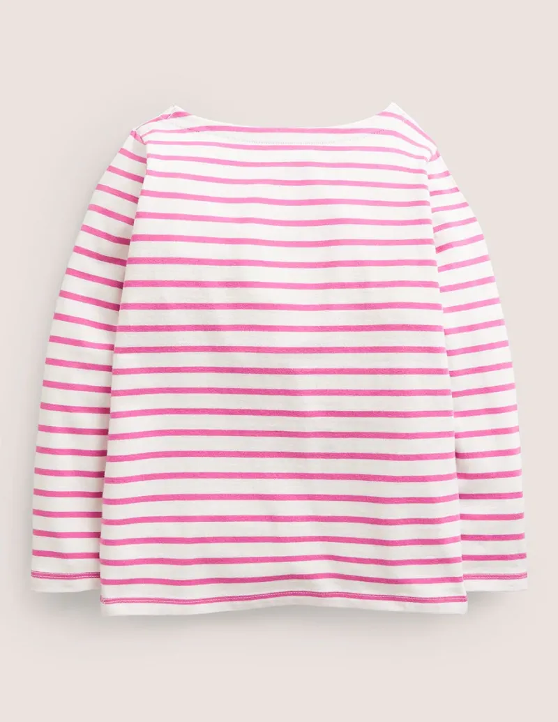 Oberteile & T-shirts | Boden Ella Lustiges Breton- Rosarot/Naturweiß