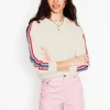 Nachtwäsche & Schlafanzüge | Oberteile | Boden Emi Häkel-Sweatshirt-Ivory and Navy Spot IvoryandNavySpot