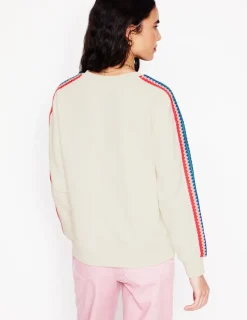 Nachtwäsche & Schlafanzüge | Oberteile | Boden Emi Häkel-Sweatshirt-Ivory and Navy Spot IvoryandNavySpot