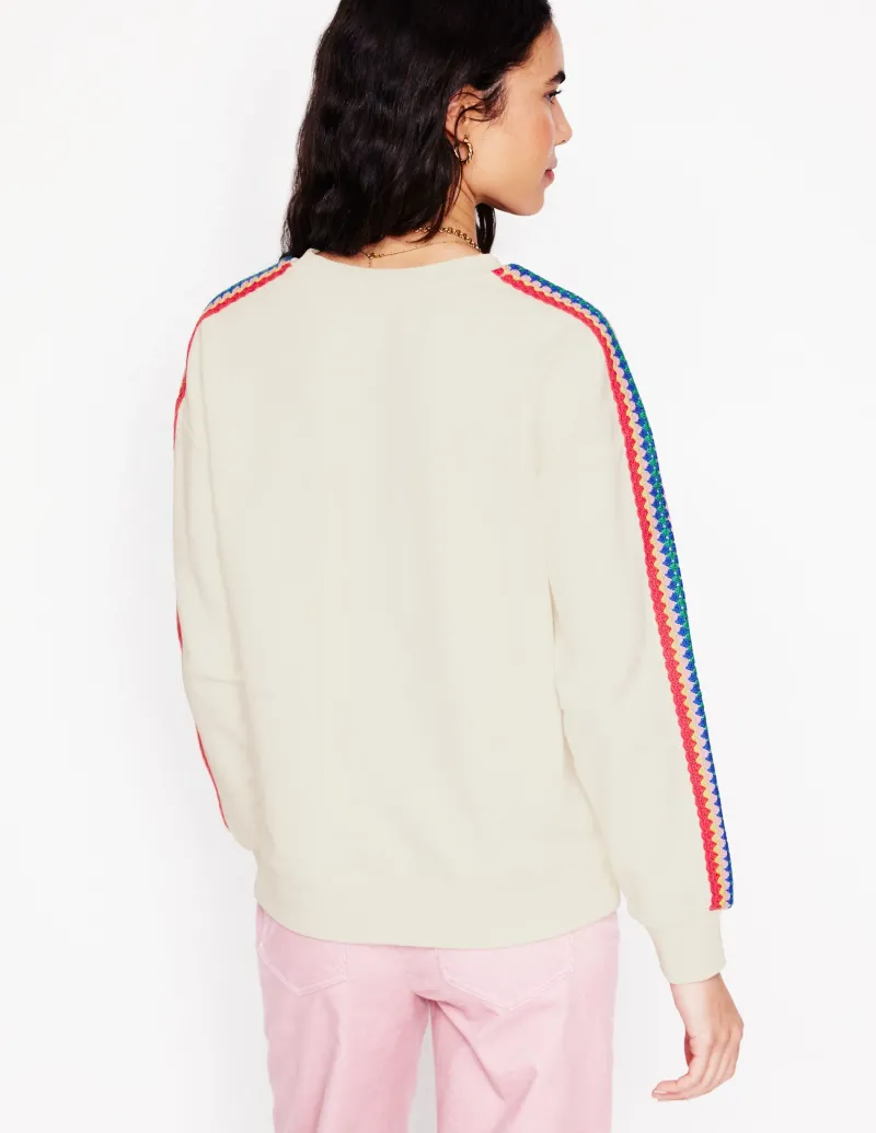 Nachtwäsche & Schlafanzüge | Oberteile | Boden Emi Häkel-Sweatshirt-Ivory and Navy Spot IvoryandNavySpot