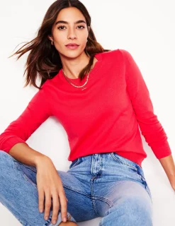 Pullover & Strickjacken | Boden Emilia Baumwollpullover mit Rundhalsausschnitt- Kamelienrosa