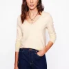 Pullover & Strickjacken | Boden Emilia Baumwollpullover mit V-Ausschnitt-Warmes Naturweiß WarmesNaturweiß
