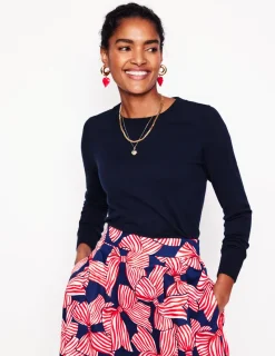 Pullover & Strickjacken | Boden Emilia Baumwollpullover mit Rundhalsausschnitt- Marineblaue
