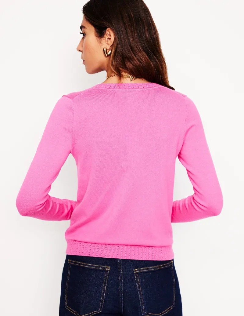 Pullover & Strickjacken | Boden Emilia Baumwollpullover mit V-Ausschnitt- Rosa