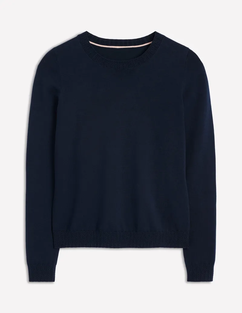 Pullover & Strickjacken | Boden Emilia Baumwollpullover mit Rundhalsausschnitt- Marineblaue