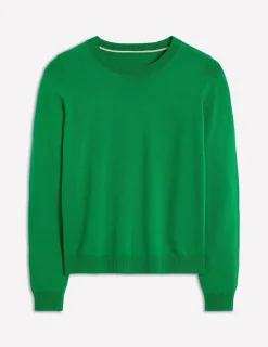 Pullover & Strickjacken | Boden Emilia Baumwollpullover mit Rundhalsausschnitt- GRÜN