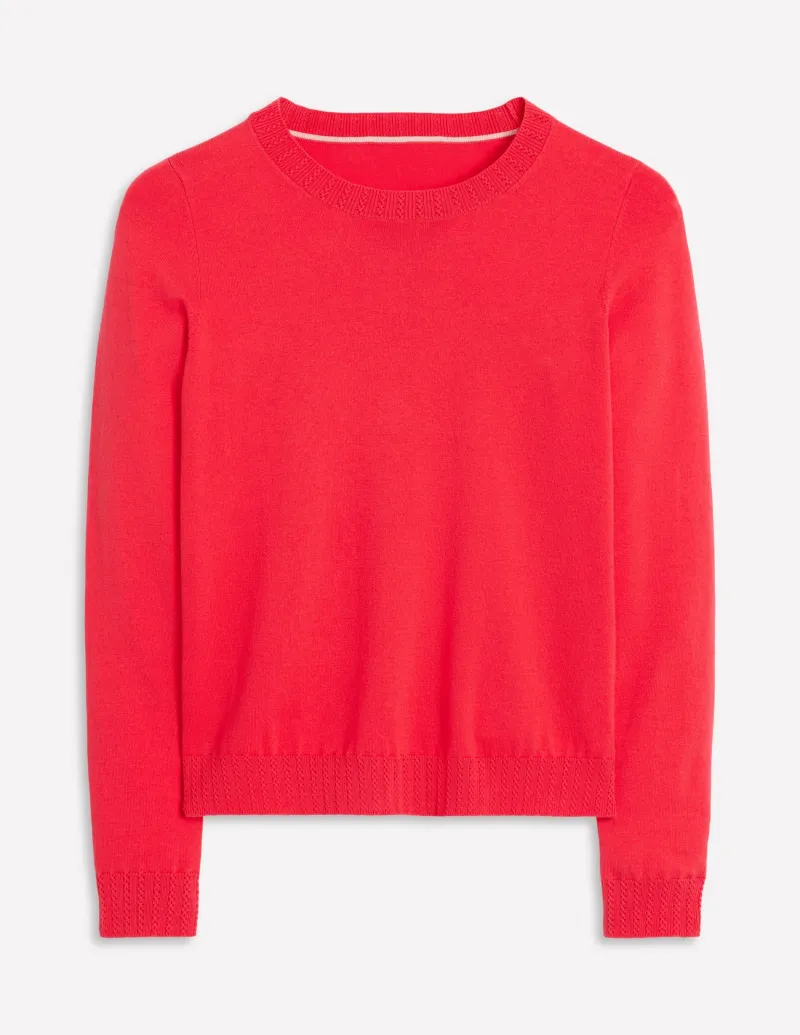 Pullover & Strickjacken | Boden Emilia Baumwollpullover mit Rundhalsausschnitt- Kamelienrosa