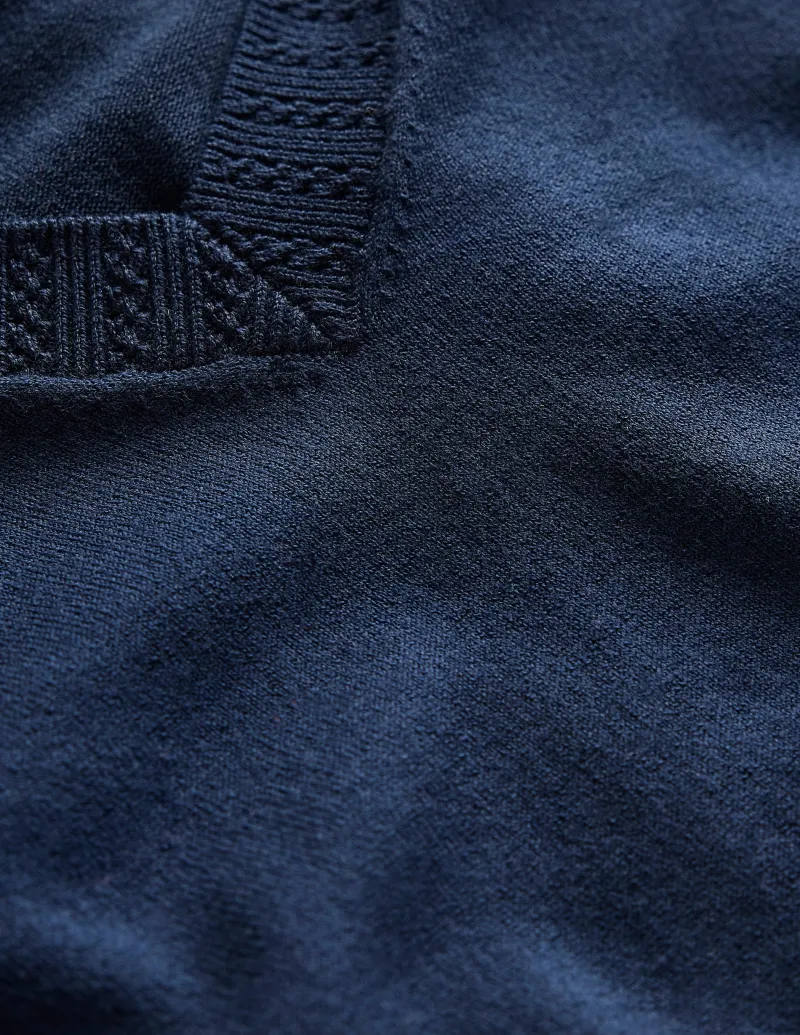 Pullover & Strickjacken | Boden Emilia Baumwollpullover mit V-Ausschnitt- Marineblaue