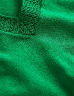 Pullover & Strickjacken | Boden Emilia Baumwollpullover mit V-Ausschnitt- GRÜN