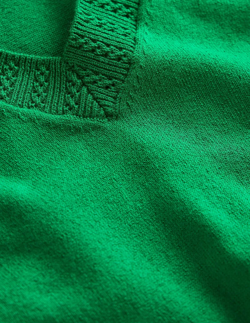 Pullover & Strickjacken | Boden Emilia Baumwollpullover mit V-Ausschnitt- GRÜN