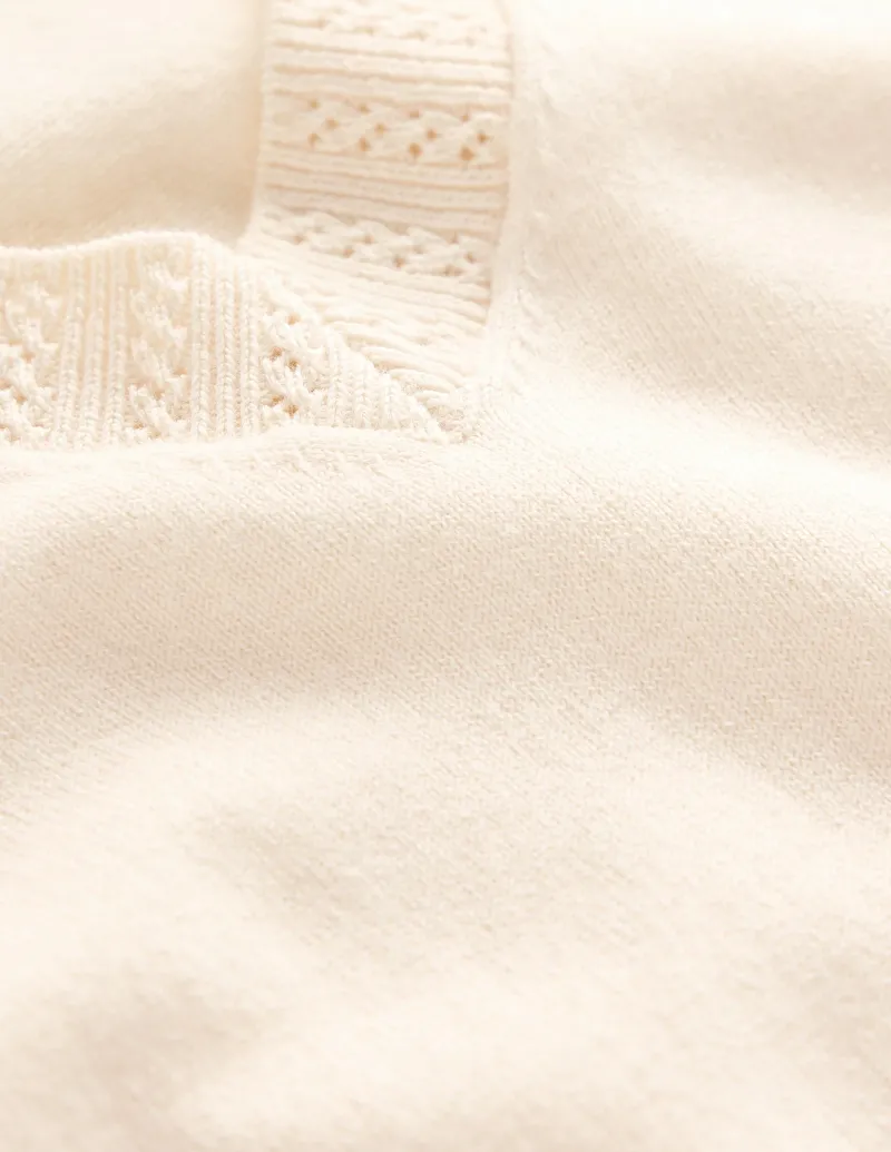 Pullover & Strickjacken | Boden Emilia Baumwollpullover mit V-Ausschnitt-Warmes Naturweiß WarmesNaturweiß