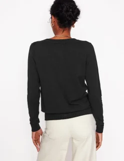 Pullover & Strickjacken | Boden Emilia Baumwollstrickjacke mit Rundhalsausschnitt- Schwarz