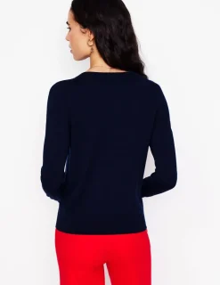 Pullover & Strickjacken | Boden Emilia Baumwollstrickjacke mit Rundhalsausschnitt- Marineblaue