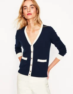 Pullover & Strickjacken | Boden Emilia Baumwollstrickjacke mit V-Ausschnitt-Aqua Marine Marl AquaMarineMarl