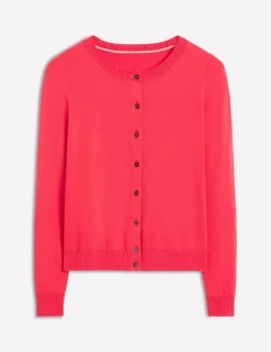 Pullover & Strickjacken | Boden Emilia Baumwollstrickjacke mit Rundhalsausschnitt- Kamelienrosa