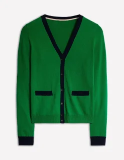 Pullover & Strickjacken | Boden Emilia Baumwollstrickjacke mit V-Ausschnitt-Sattes Smaragdgrün SattesSmaragdgrün