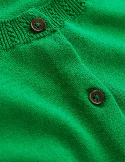 Pullover & Strickjacken | Boden Emilia Baumwollstrickjacke mit Rundhalsausschnitt-Grünes Tamburin GrünesTamburin