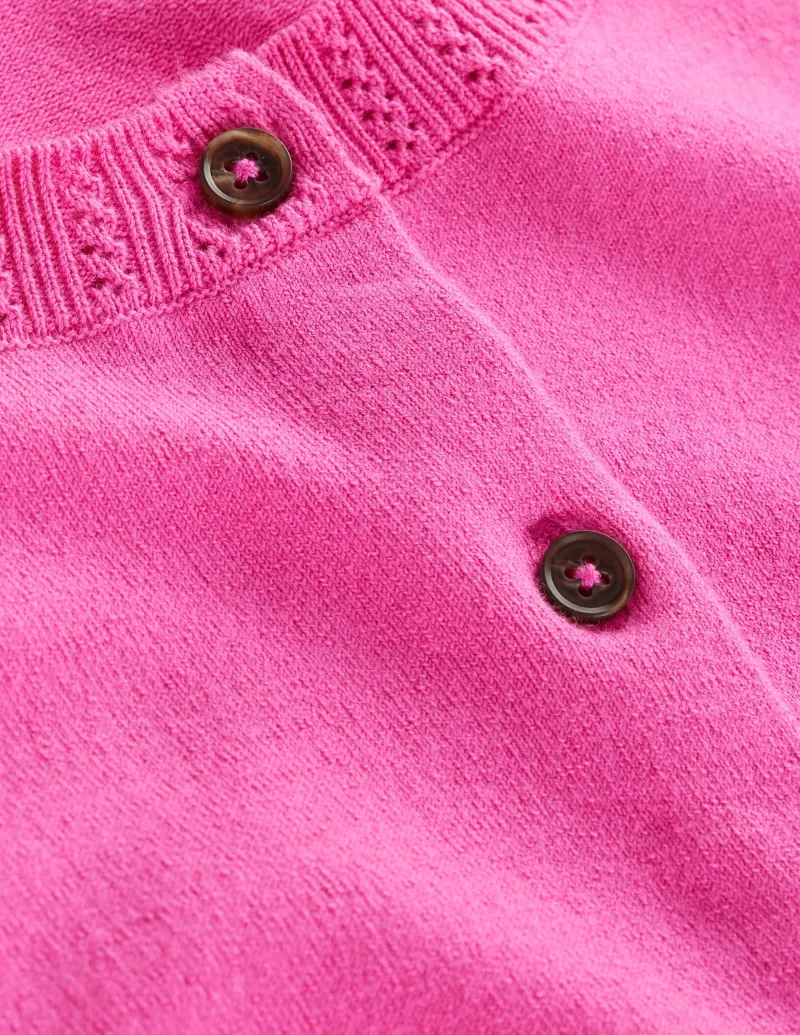 Pullover & Strickjacken | Boden Emilia Baumwollstrickjacke mit Rundhalsausschnitt- Rosa