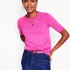Nachtwäsche & Schlafanzüge | Pullover & Strickjacken | Boden Emilia Baumwoll-T-Shirt mit Rundhalsausschnitt- Rosa