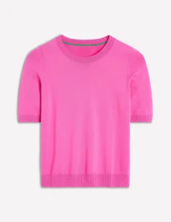 Nachtwäsche & Schlafanzüge | Pullover & Strickjacken | Boden Emilia Baumwoll-T-Shirt mit Rundhalsausschnitt- Rosa