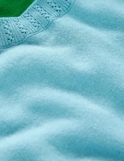 Nachtwäsche & Schlafanzüge | Pullover & Strickjacken | Boden Emilia Baumwoll-T-Shirt mit Rundhalsausschnitt- Entenei-Blau/Smaragdgrün