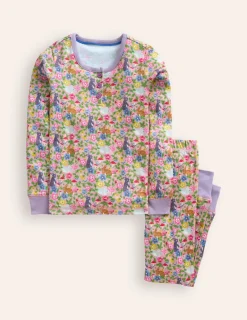 Nachtwäsche | Boden Eng anliegender Henley-Schlafanzug-Vintage-Rosa Hase Feld Vintage-RosaHaseFeld
