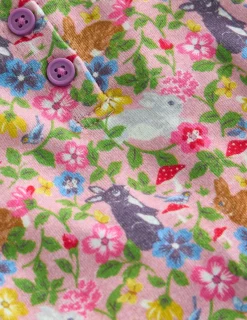 Nachtwäsche | Boden Eng anliegender Henley-Schlafanzug-Vintage-Rosa Hase Feld Vintage-RosaHaseFeld