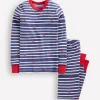 Nachtwäsche & Schlafanzüge | Boden Eng anliegender, langer Schlafanzug-Marineblau Breton mit winzigen Herzen MarineblauBretonmitwinzigenHerzen