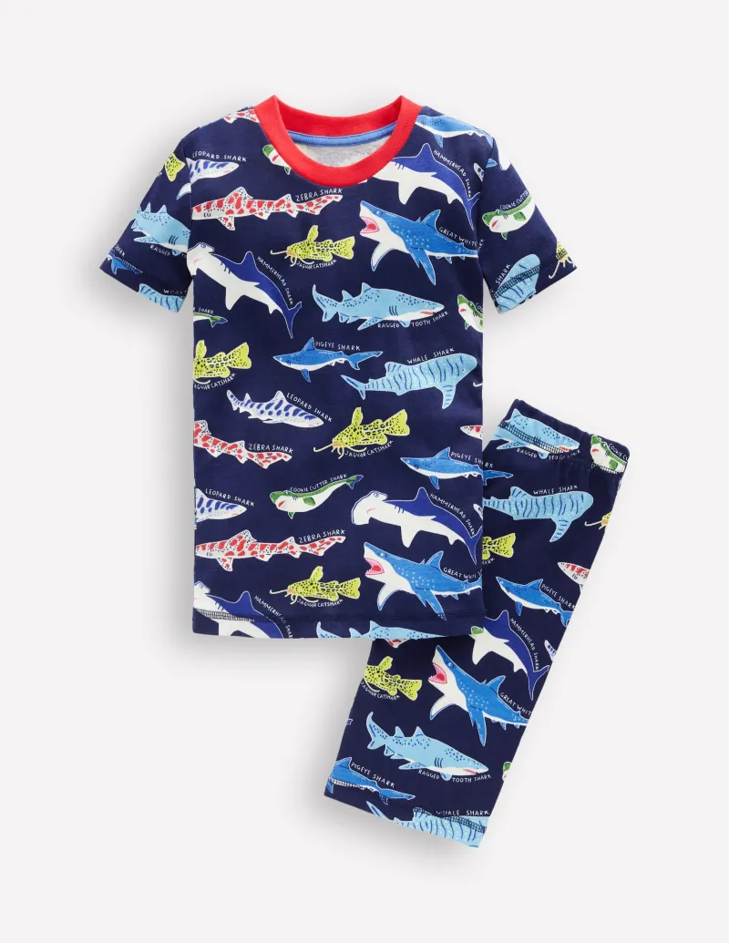 Nachtwäsche & Schlafanzüge | Boden Eng anliegender, leuchtender, kurzer Schlafanzug-Schuluniform-Navy, Haie Schuluniform-Navy,Haie