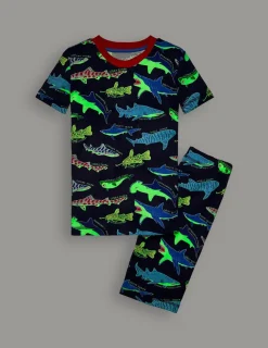 Nachtwäsche & Schlafanzüge | Boden Eng anliegender, leuchtender, kurzer Schlafanzug-Schuluniform-Navy, Haie Schuluniform-Navy,Haie
