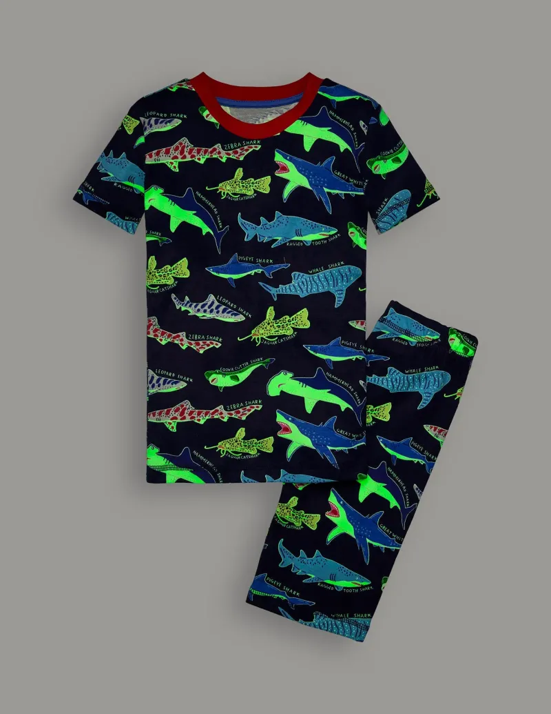 Nachtwäsche & Schlafanzüge | Boden Eng anliegender, leuchtender, kurzer Schlafanzug-Schuluniform-Navy, Haie Schuluniform-Navy,Haie