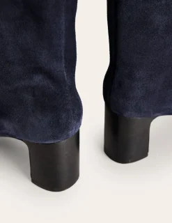Stiefel | Absatzschuhe | Boden Erica Kniehohe Lederstiefel-Marineblau Veloursleder MarineblauVeloursleder