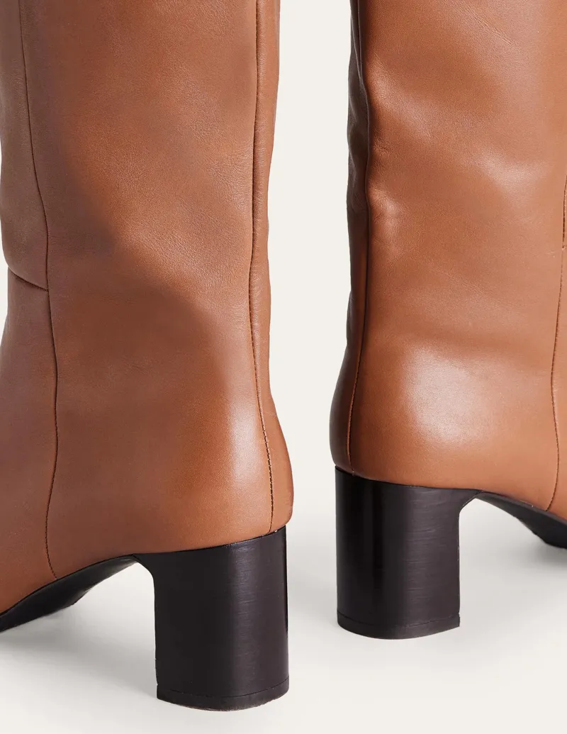 Absatzschuhe | Stiefel | Boden Erica Kniehohe Lederstiefel-Hellbraun Leder HellbraunLeder