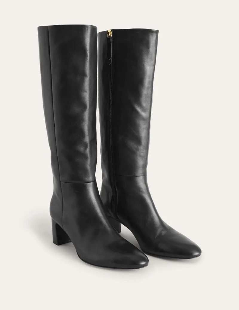 Stiefel | Absatzschuhe | Boden Erica Kniehohe Lederstiefel- Black
