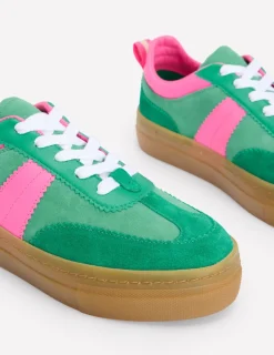 Flache Schuhe | Nachtwäsche & Schlafanzüge | Boden Erin Plateau-Tennisschuhe-Sattes Smaragdgrün/Festivalrosa SattesSmaragdgrün/Festivalrosa